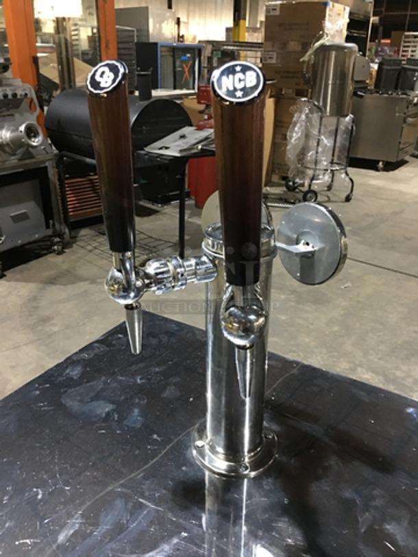 Delfield Commercial 2 Tap Kegerator! With Single Beer Tower! With Single Door Underneath Storage Space! All Stainless Steel! Model ND21TS00 Serial 1608152001208! 115V 1Phase! - Image 5 of 8