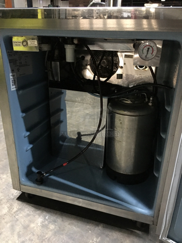 Delfield Commercial 2 Tap Kegerator! With Single Beer Tower! With Single Door Underneath Storage Space! All Stainless Steel! Model ND21TS00 Serial 1608152001208! 115V 1Phase! - Image 6 of 8