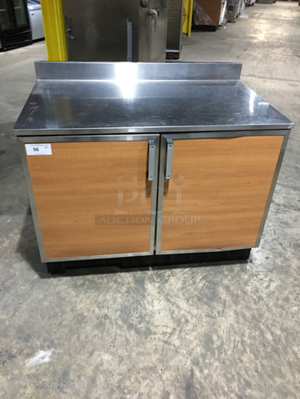 Duke Commercial Work/Prep Top Low Boy Cooler! With 2 Doors Underneath Storage Space! With Poly Coated Racks! With Backsplash! Model RUF48 Serial 11031461! 120V 1Phase!