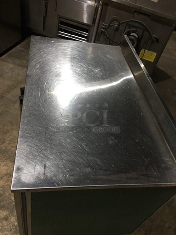 Duke Commercial Work/Prep Top Low Boy Cooler! With 2 Doors Underneath Storage Space! With Poly Coated Racks! With Backsplash! Model RUF48 Serial 11031461! 120V 1Phase! - Image 5 of 9