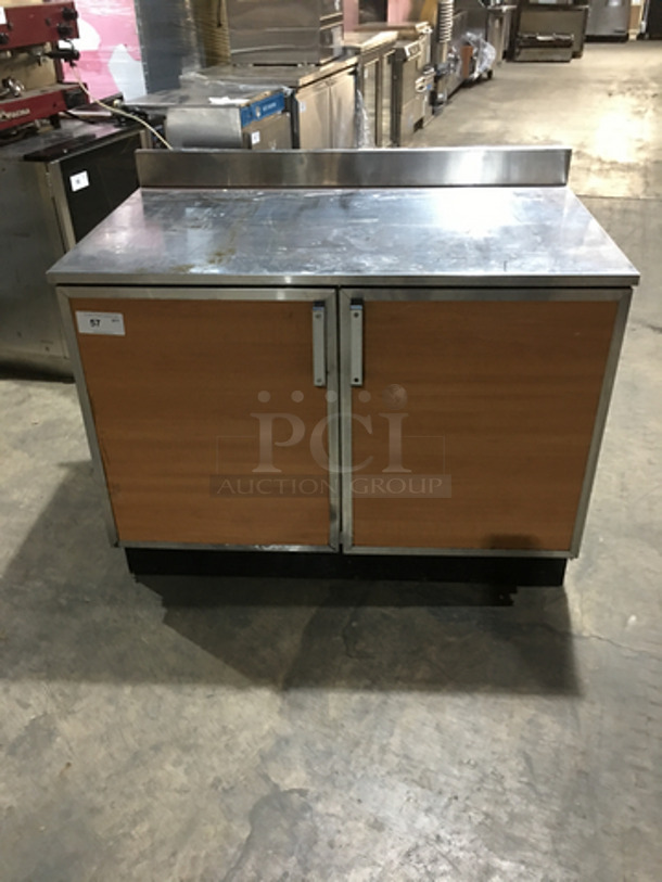 Duke Commercial Work/Prep Top Low Boy Cooler! With 2 Doors Underneath Storage Space! With Poly Coated Racks! With Backsplash! Model RUF48 Serial 11031460! 120V 1Phase!