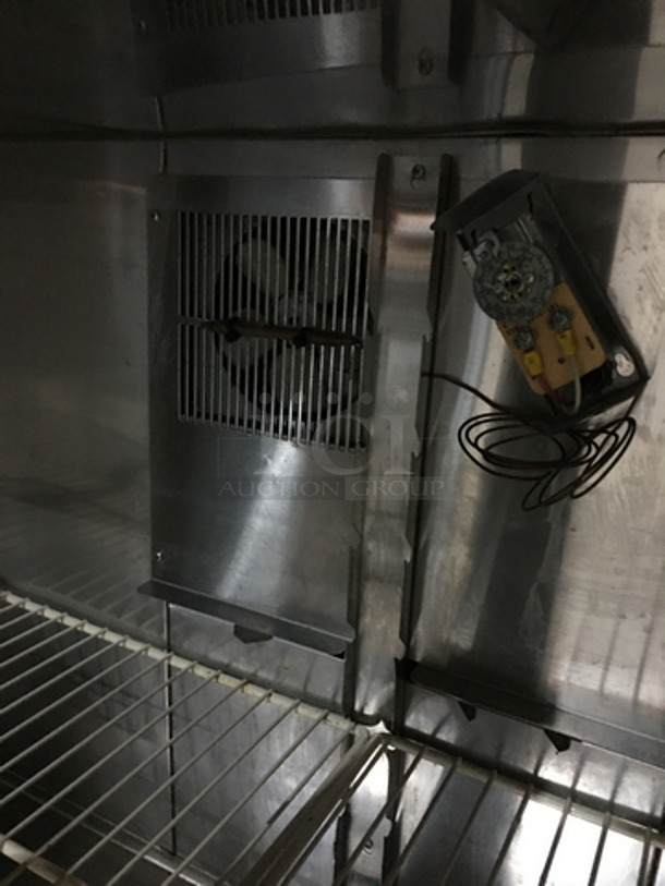 Duke Commercial Work/Prep Top Low Boy Cooler! With 2 Doors Underneath Storage Space! With Poly Coated Racks! With Backsplash! Model RUF48 Serial 11031460! 120V 1Phase! - Image 6 of 8
