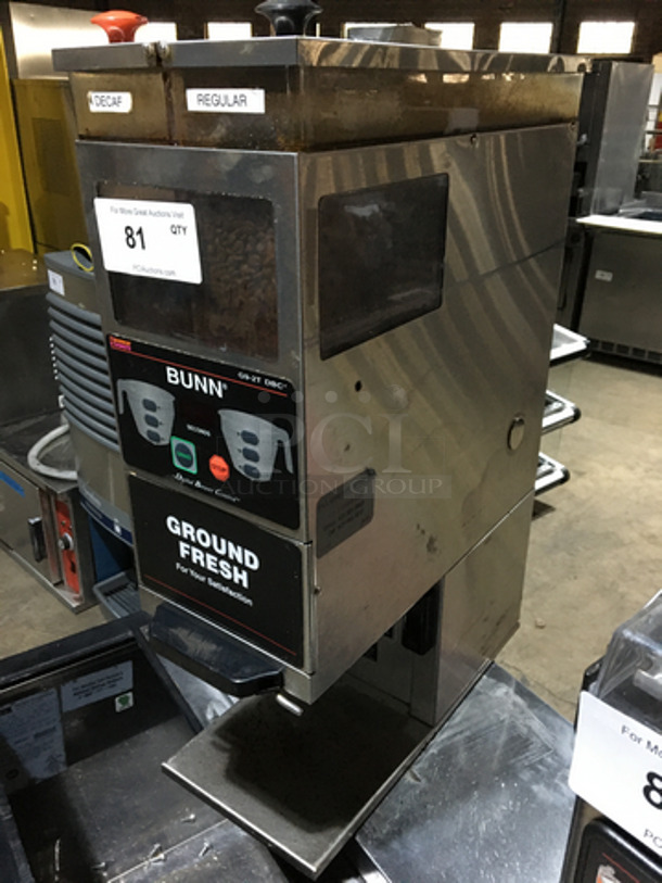 Bunn Commercial Countertop Coffee Bean Grinder! All Stainless Steel! Model G92TDBC Serial G900070410! 120V 1Phase! - Image 2 of 7
