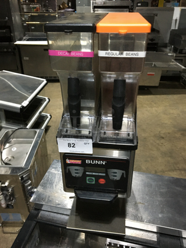 Nice! Bunn Dunkin Donuts Edition Dual Hopper Coffee Bean Grinder! Model MHG Serial MHG0030085! 120V 1 Phase! - Image 1 of 8