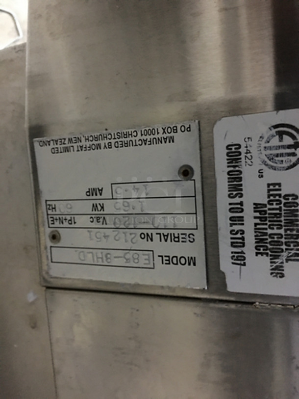 Moffat Turbofan 85 Commercial Oven/Proofer! With View Through Door! All Stainless Steel! Model E858HLD Serial 212451! 110/120V 1P+N+E! Not Tested! - Image 8 of 9