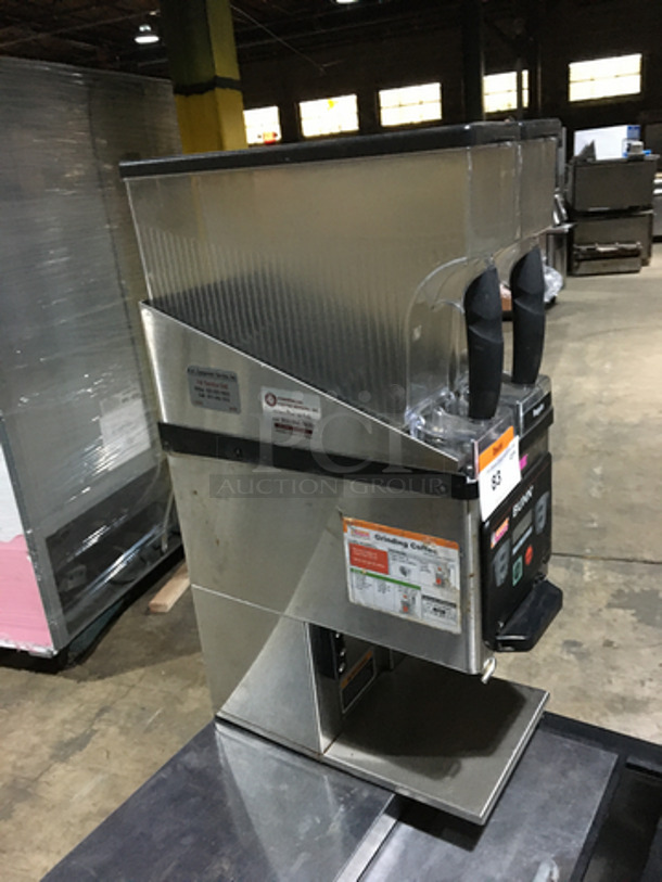 Nice! Bunn Dunkin Donuts Edition Dual Hopper Coffee Bean Grinder! Model MHG Serial MHG009542! 120V 1 Phase! - Image 2 of 8
