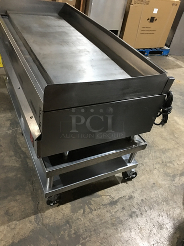 WOW! Wolf Commercial Heavy Duty Natural Gas Powered Flat Griddle! With Back & Side Splashes! With Underneath Storage Space! All Stainless Steel! On Casters! - Image 3 of 10