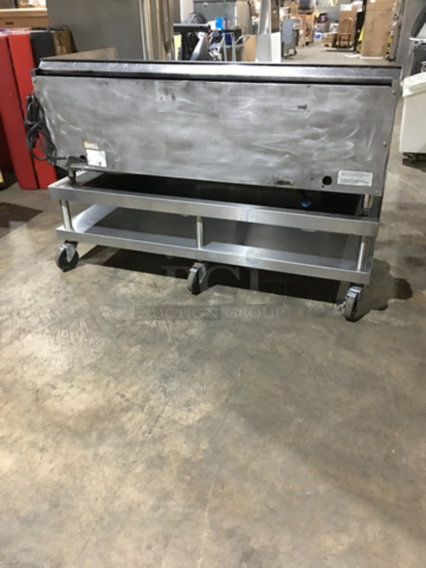 WOW! Wolf Commercial Heavy Duty Natural Gas Powered Flat Griddle! With Back & Side Splashes! With Underneath Storage Space! All Stainless Steel! On Casters! - Image 4 of 10
