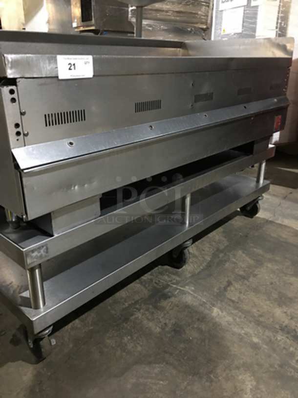 WOW! Wolf Commercial Heavy Duty Natural Gas Powered Flat Griddle! With Back & Side Splashes! With Underneath Storage Space! All Stainless Steel! On Casters! - Image 6 of 10