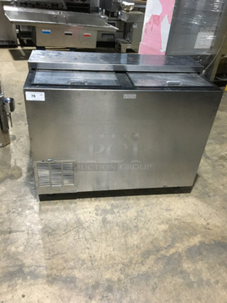 Perlick Commercial 2 Door Beer Cooler! With Sliding Top Doors! All Stainless Steel! Model BC48 Serial 698454! 115V 1Phase!