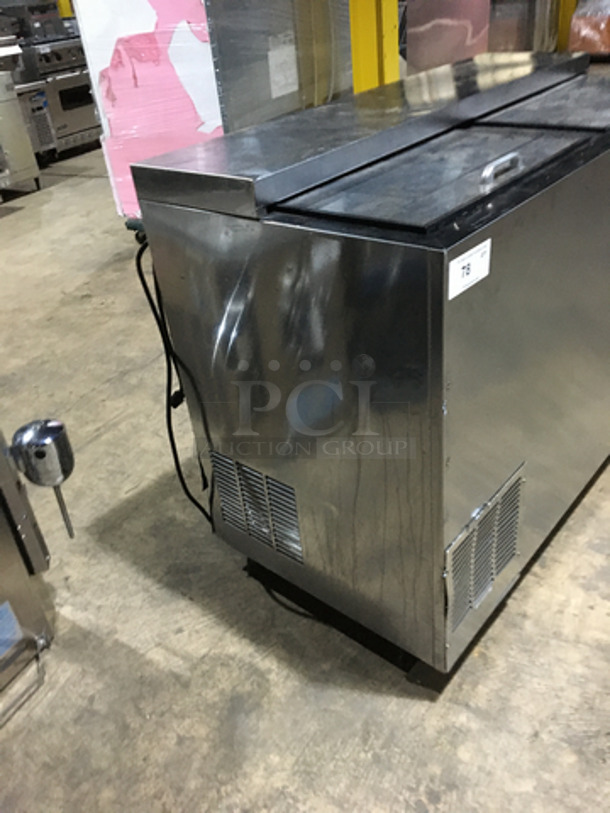 Perlick Commercial 2 Door Beer Cooler! With Sliding Top Doors! All Stainless Steel! Model BC48 Serial 698454! 115V 1Phase! - Image 2 of 7