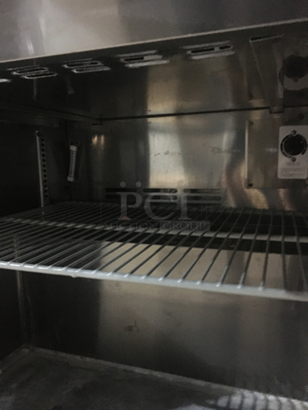 Nice! Turbo Air Refrigerated Salad Bar Island! With Sneeze Guard! With Underneath Storage Space! Model MST28711S Serial KMS299Y007! 115V 1 Phase! On Commercial Casters! - Image 7 of 9