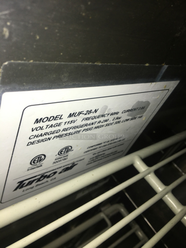Turbo Air Commercial Lowboy/Worktop Freezer! All Stainless Steel! With Poly Coated Racks! Model MUF28N! 115V! - Image 7 of 8