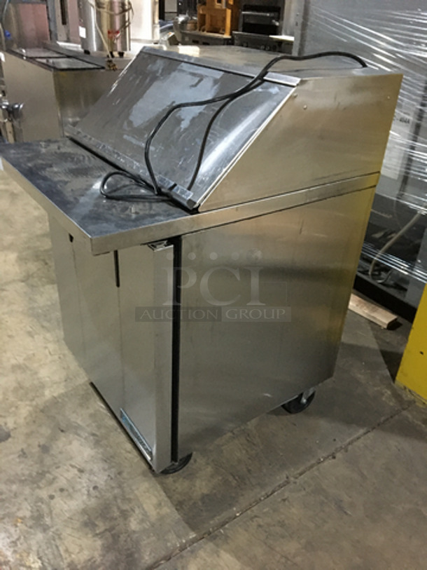 True Commercial Refrigerated Sandwich Prep Table! With Underneath Storage Space! Model TSSU2712MC Serial 9285998! 115V 1Phase! On Commercial Casters! Not Tested! - Image 2 of 9