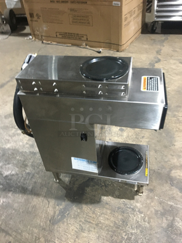 Bunn Commercial Countertop Coffee Brewing Machine! With 2 Coffee Pot Warming Stations! All Stainless Steel! Model AXIOM352 Serial AX00074683! 120/208/240V 1Phase! On Legs! - Image 3 of 8