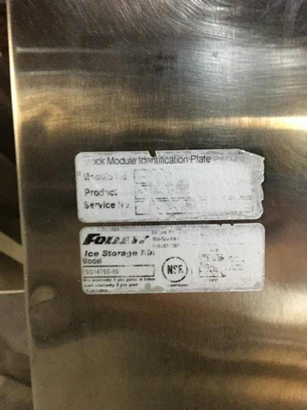 Follet Stainless Steel Commercial Ice Storage Bin! Model SG1475S60!
 - Image 7 of 7