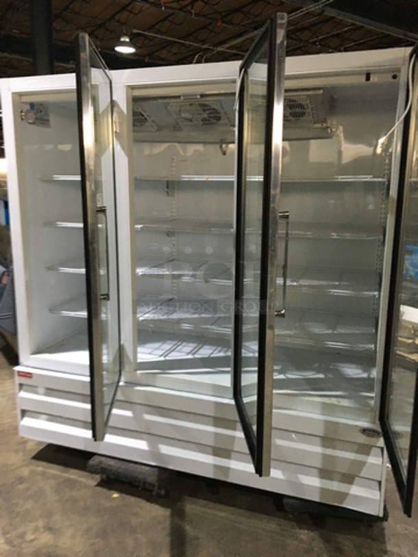 McCray Commercial 3 Door Reach In Cooler Merchandiser! With Poly Coated Racks! Model GF75LBM Serial 113051710! 115/208/230V 1Phase! Not Tested! - Image 5 of 9