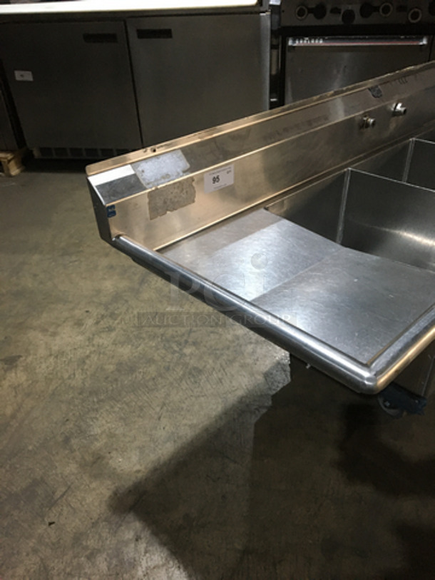 Duke Commercial 3 Compartment Sink! With Left & Right Side Draining Boards! With Backsplash! All Stainless Steel! - Image 3 of 7