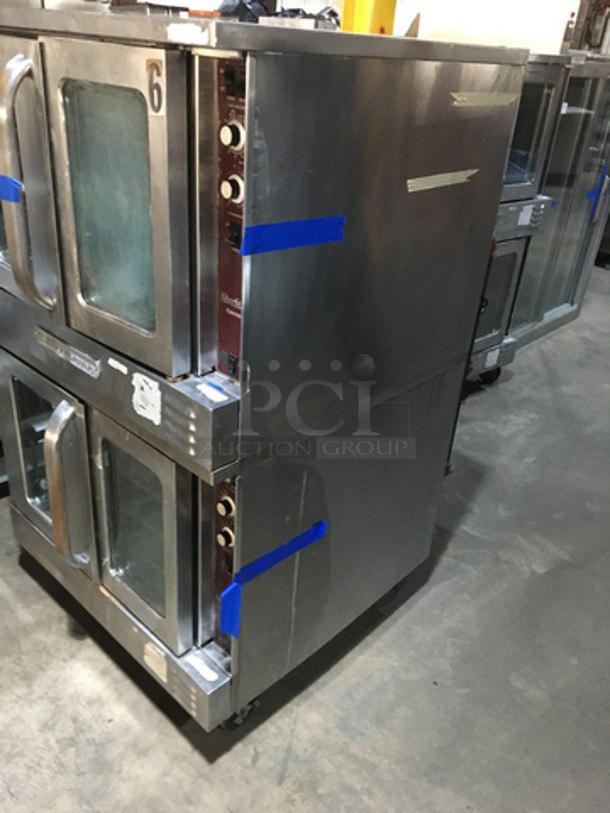 Southbend Commercial Natural Gas Powered Double Deck Convection Oven! With View Through Doors! All Stainless Steel! Silver Star Edition! On Casters! 2 X Your Bid! Makes One Unit! Not Tested! - Image 3 of 8