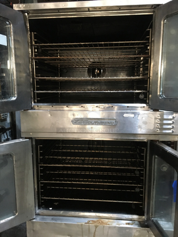 Southbend Commercial Natural Gas Powered Double Deck Convection Oven! With View Through Doors! All Stainless Steel! Silver Star Edition! On Casters! 2 X Your Bid! Makes One Unit! Not Tested! - Image 5 of 8