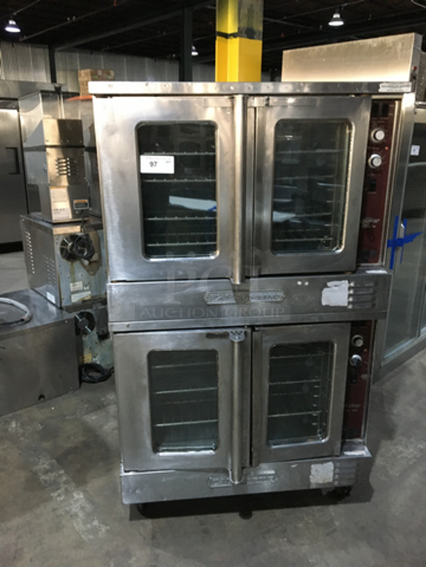 Southbend Commercial Natural Gas Powered Double Deck Convection Oven! With View Through Doors! All Stainless Steel! Silver Star Edition! On Casters! 2 X Your Bid! Makes One Unit! Not Tested!