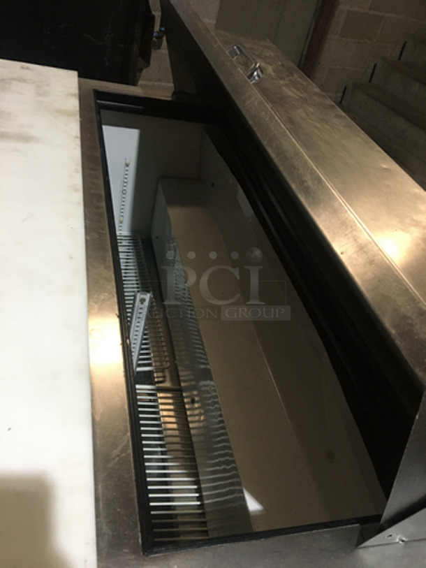 True Commercial Refrigerated Sandwich Prep Table! With 2 Door Underneath Storage Space! All Stainless Steel! Model TSSU4812 Serial 13941123! 115V 1Phase! On Commercial Casters!
 - Image 9 of 11