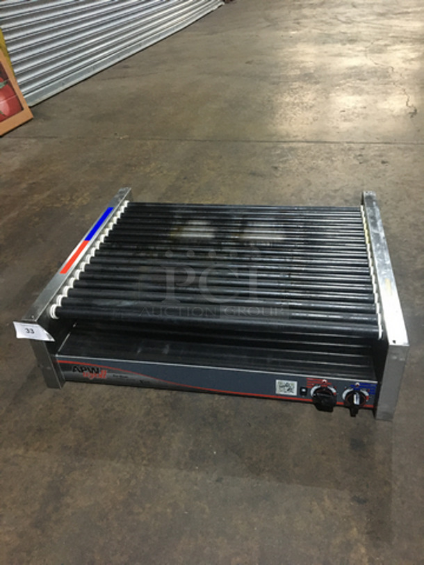 APW Wyott Commercial Countertop Hot Dog Roller Grill! All Stainless Steel! Model HRS755T Serial 8179617120509! 208/240V 1Phase!
