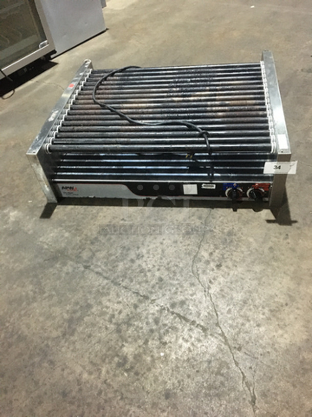 APW Wyott Commercial Countertop Hot Dog Roller Grill! All Stainless Steel! Model HRS755T Serial 022441308208! 208/240V 1Phase!
 - Image 1 of 8