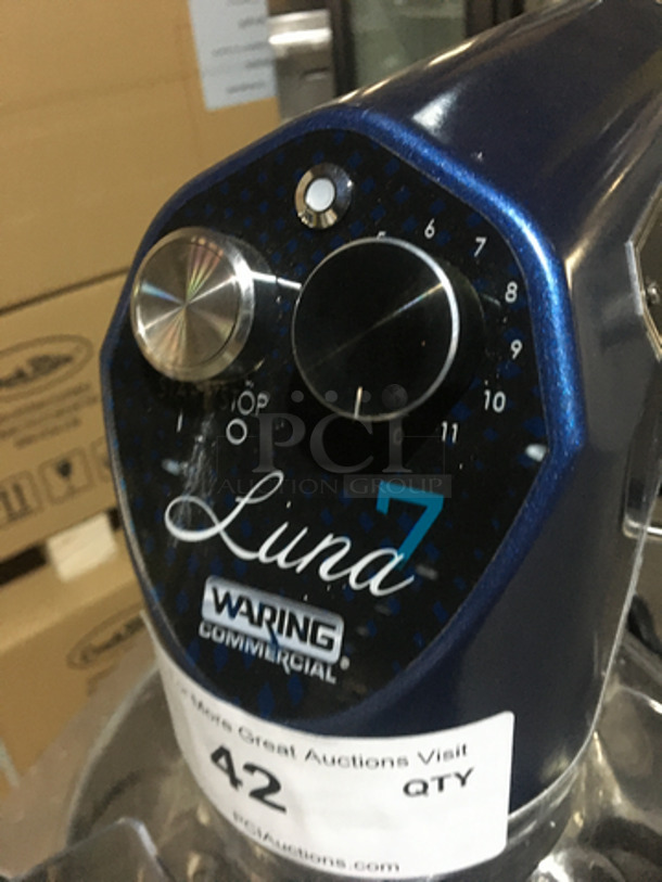 Waring Commercial Countertop 7 Quart Planetary Mixer! Luna Series! With Bowl, Hook, Whip, & Paddle Attachments! Model WSM7L Serial 19030071165! 110/120V!
 - Image 6 of 10