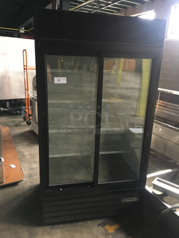 Beverage Air 2 Sliding Door Reach In Refrigerator Merchandiser! With Poly Coated Racks! Model MT38! 115V 1Phase!