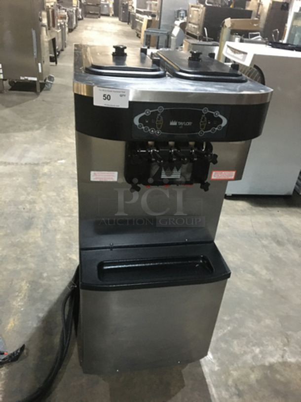 WOW! 2012 Taylor Crown Commercial 3 Handle Soft Serve Ice Cream Machine! All Stainless Steel! Model C71333 Serial K8055484! 208/230V 3Phase! On Casters!