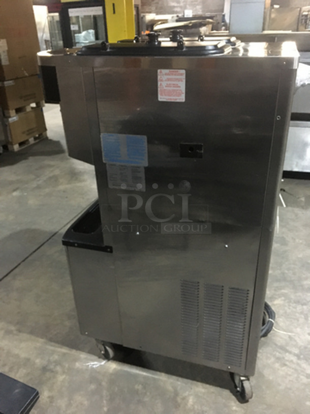 WOW! 2012 Taylor Crown Commercial 3 Handle Soft Serve Ice Cream Machine! All Stainless Steel! Model C71333 Serial K8055484! 208/230V 3Phase! On Casters! - Image 4 of 9