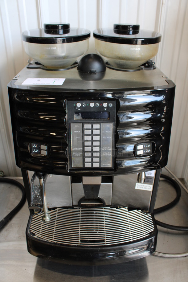 FANTASTIC! Schaerer Model SCA1 Coffee Art Plus Automatic Coffee Espresso Machine w/ 2 Hopper Bean Grinders and Steam Wand. 240 Volts, 1 Phase. 17x21x28