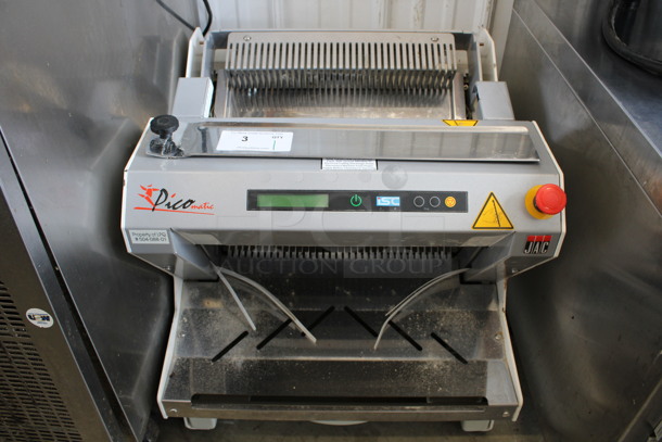 GORGEOUS! JAC Model Picomatic Metal Commercial Countertop Bread Loaf Slicer. 115 Volts, 1 Phase. 23x28x25. Tested and Working! - Image 1 of 9
