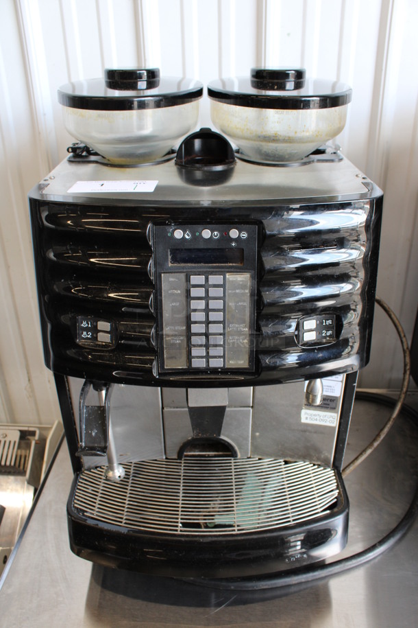 FANTASTIC! Schaerer Model SCA1 Coffee Art Plus Automatic Coffee Espresso Machine w/ 2 Hopper Bean Grinders and Steam Wand. 240 Volts, 1 Phase. 17x21x28