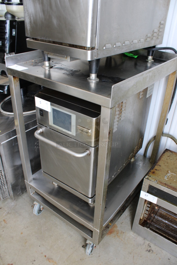 Stainless Steel Commercial 2 Tier Equipment Table on Commercial Casters. Goes GREAT w/ Item # 4-5! 24x30x43 - Image 2 of 4
