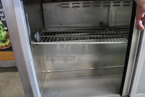 Continental Model SW48-SGD Stainless Steel Commercial 2 Door Undercounter Cooler w/ Sliding Doors on Commercial Casters. 115 Volts, 1 Phase. 48x30x34. Tested and Working! - Image 4 of 7