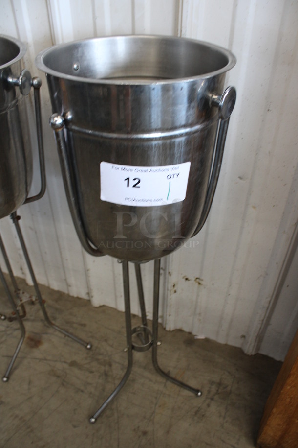 Metal Champagne Bucket on Metal Stand. Missing 1 Screw. 11x11x31 - Image 2 of 4
