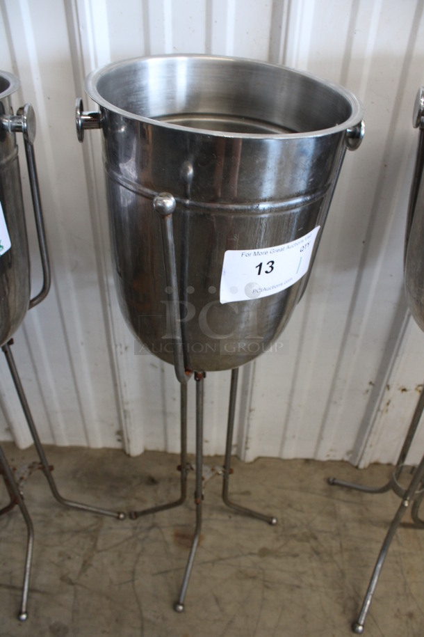 Metal Champagne Bucket on Metal Stand. 11x11x31 - Image 3 of 3