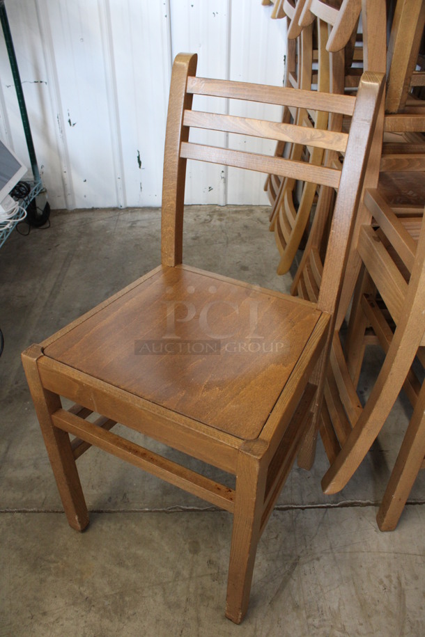 4 Wooden Dining Chairs w/ Horizontal Back Rest Bars. Stock Picture - Cosmetic Condition May Vary. 14x16x32. 4 Times Your Bid! - Image 2 of 5