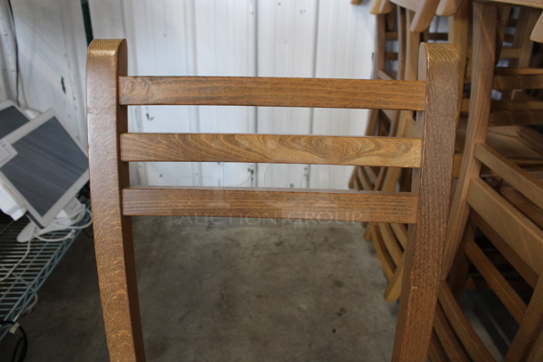 4 Wooden Dining Chairs w/ Horizontal Back Rest Bars. Stock Picture - Cosmetic Condition May Vary. 14x16x32. 4 Times Your Bid! - Image 4 of 5