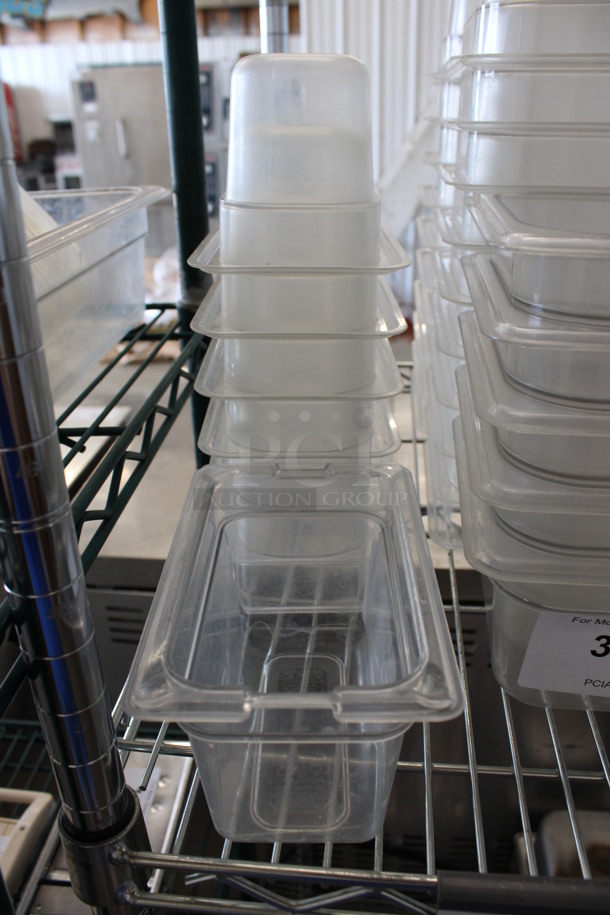 8 Clear Poly 1/9 Size Drop In Bins. 1/9x4. 8 Times Your Bid!