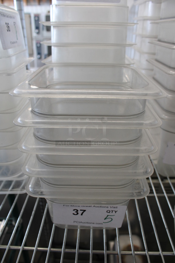 5 Cambro Clear Poly 1/6 Size Drop In Bins. 1/6x4. 5 Times Your Bid!