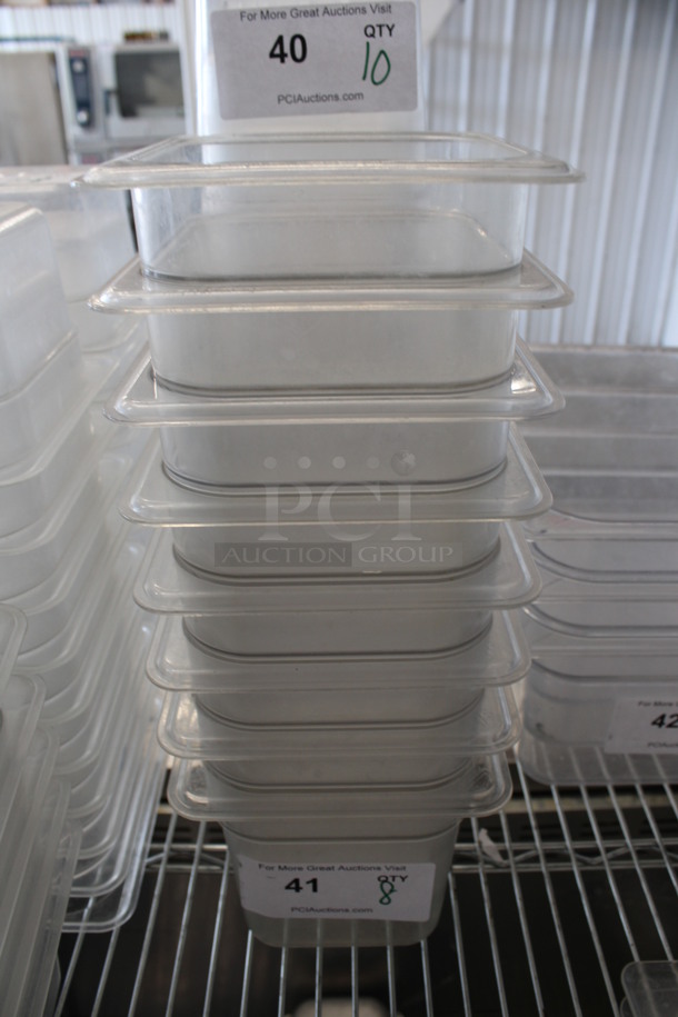 10 Cambro Clear Poly 1/6 Size Drop In Bins. 1/6x6. 10 Times Your Bid! - Image 1 of 3