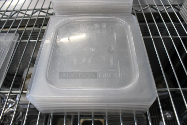 9 Cambro Clear Poly 1/6 Size Drop In Bin Lids. 9 Times Your Bid! - Image 1 of 3