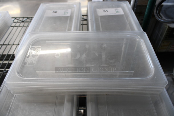 10 Cambro Clear Poly 1/3 Size Drop In Bin Lids. 10 Times Your Bid!