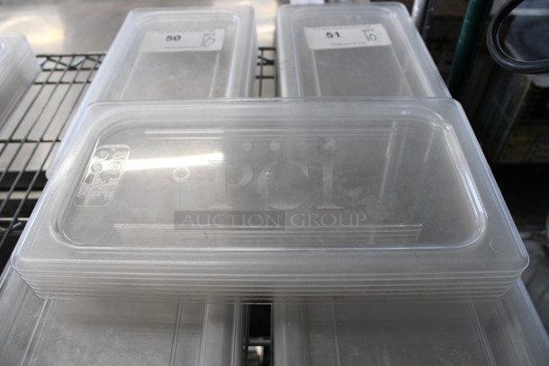 10 Cambro Clear Poly 1/3 Size Drop In Bin Lids. 10 Times Your Bid! - Image 1 of 3