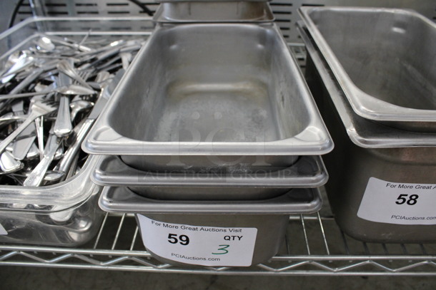 10 Stainless Steel 1/3 Size Drop In Bins. 1/3x4. 10 Times Your Bid!