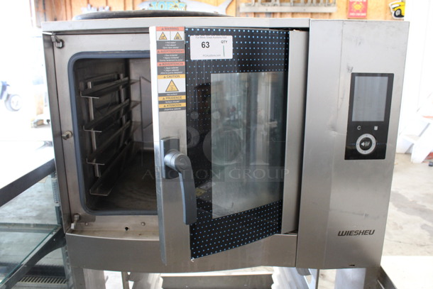 MARVELOUS! Wieshu Model X3002-A-ACBCDZZZ Stainless Steel Commercial Floor Style Electric Powered Oven w/ Lower Pan Rack on Commercial Casters. 208 Volts, 3 Phase. 37x35x62 - Image 6 of 9