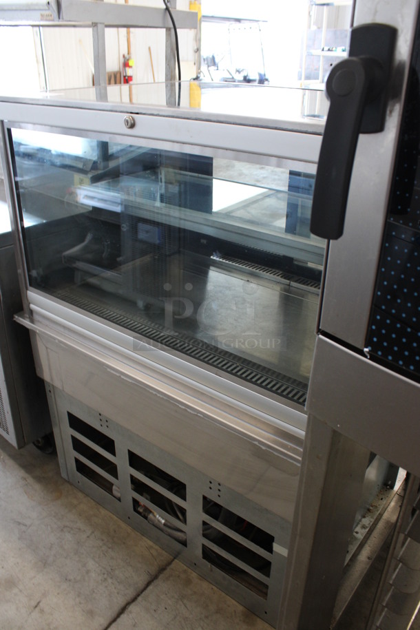 Stainless Steel Commercial Floor Style Deli Display Case Merchandiser w/ 2 Sliding Doors. 36x27x47. Tested and Powers On But Does Not Get Cold - Image 3 of 8